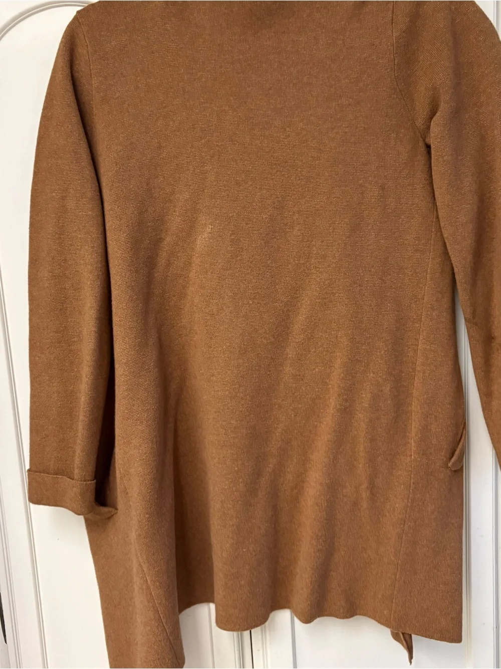 J. Crew Camel Open-Front Knit Cardigan